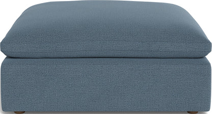 Fluffy Ottoman - Elliot French Blue