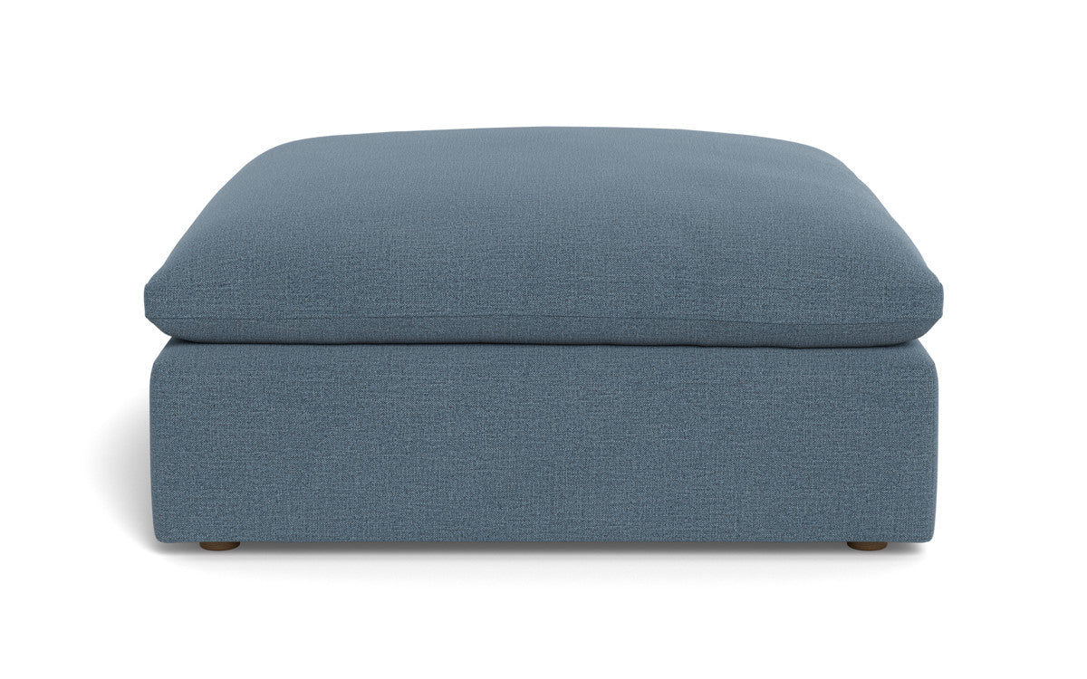 Fluffy Ottoman - Elliot French Blue