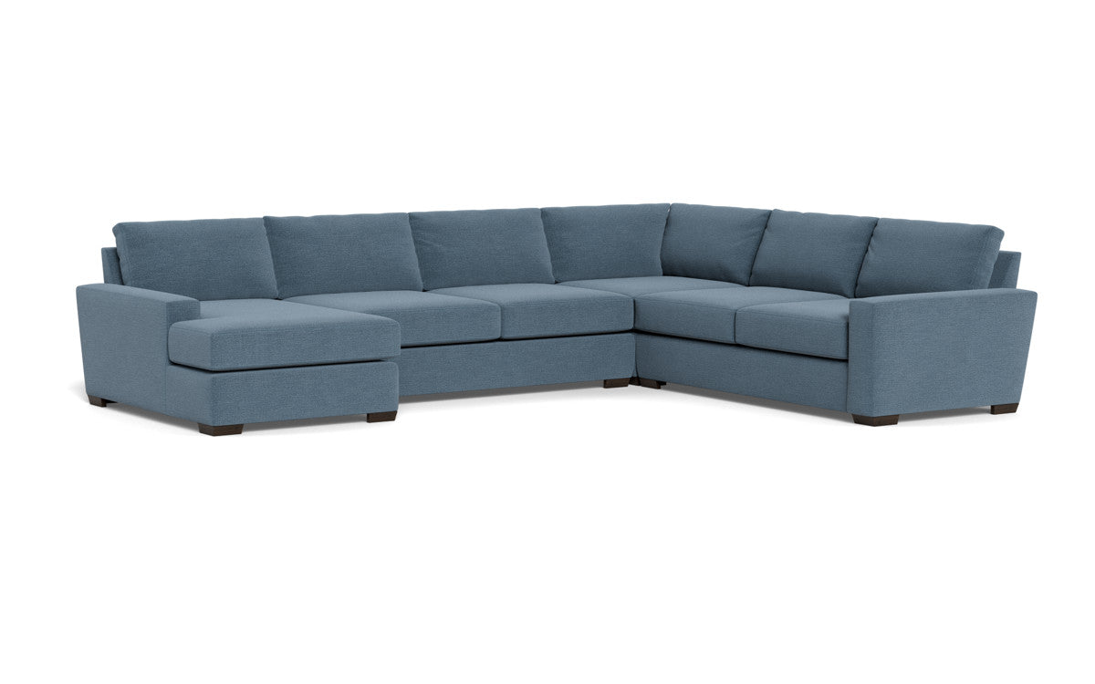 Mas Mesa 162" Deep Corner Sectionals w. Left Chaise - Elliot French Blue