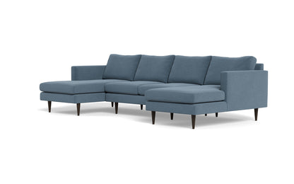 Wallace 126" Untufted Double Chaise U Sectional