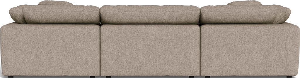 Fluffy 3 Piece Sofa W/Double Ottoman - Elliot Pebble