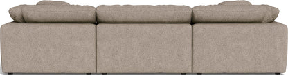 Fluffy 3 Piece Sofa W/Double Ottoman - Elliot Pebble