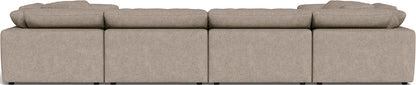 Fluffy 4 Corner U Sectional - Elliot Pebble