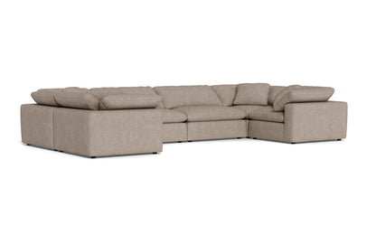 Fluffy 4 Corner U Sectional - Elliot French Blue