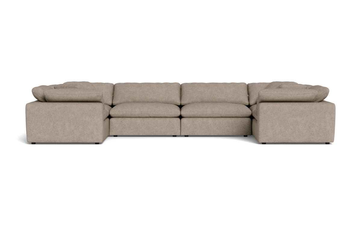 Fluffy 4 Corner U Sectional - Elliot Pebble