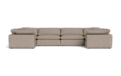 Fluffy 4 Corner U Sectional - Elliot Pebble