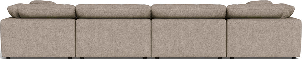 Fluffy 4 Piece Sectional W/Double Otto - Elliot Pebble