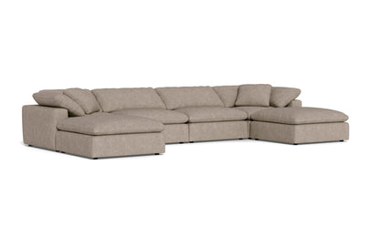 Fluffy 4 Piece Sectional W/Double Otto - Elliot Pebble