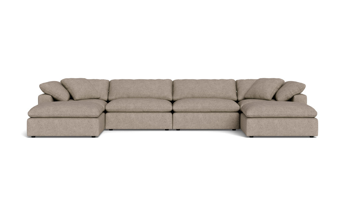 Fluffy 4 Piece Sectional W/Double Otto - Elliot Pebble