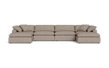 Fluffy 4 Piece Sectional W/Double Otto - Elliot Pebble