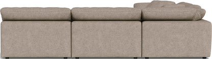 Fluffy 5 Piece Sectional W/Ottoman - Elliot Pebble