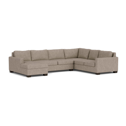 Track 141" Corner Sectionals W. Full Sleeper & Left Chaise - Elliot Pebble
