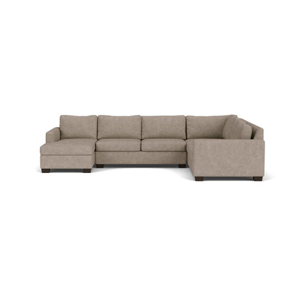 Track 141" Corner Sectionals W. Full Sleeper & Left Chaise - Elliot Pebble