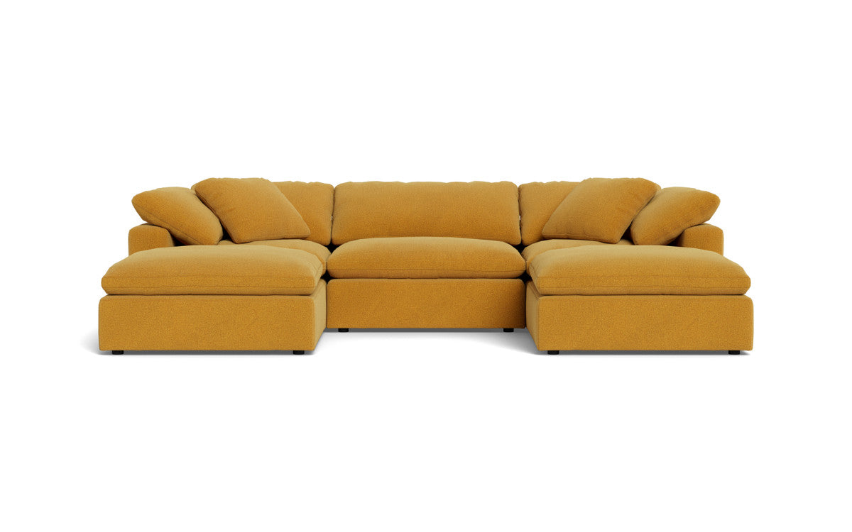 Fluffy 3 Piece Sofa W/Double Ottoman - Elliot Sunflower