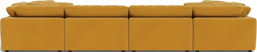 Fluffy 4 Corner U Sectional - Elliot Sunflower