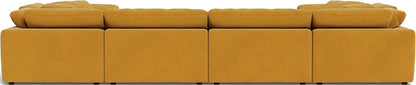 Fluffy 4 Corner U Sectional - Elliot Sunflower