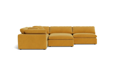 Fluffy 5 Piece Sectional W/Ottoman - Elliot Sunflower