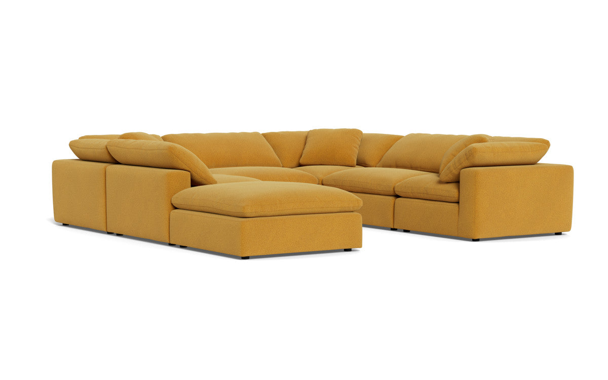 Fluffy 6 Piece Sectional W/Ottoman - Elliot Sunflower