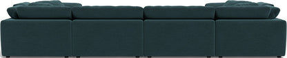 Fluffy 4 Corner U Sectional - Elliot Teal