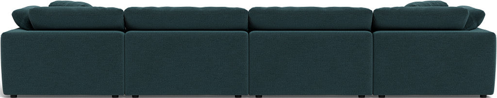 Fluffy 4 Piece Sectional W/Double Otto - Elliot Teal