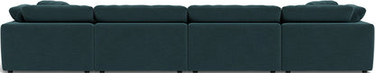 Fluffy 4 Piece Sectional W/Double Otto - Elliot Teal