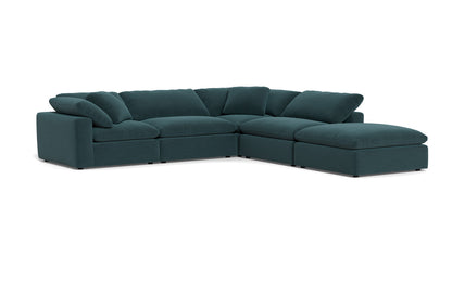 Fluffy 4 Piece Sectional w/Otto - Elliot Teal