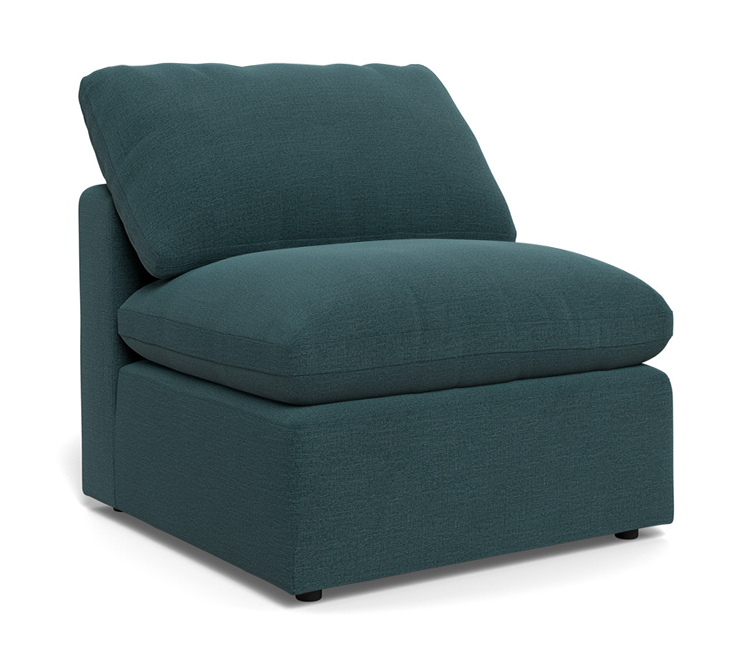 Fluffy Small Armless Chair - Elliot Teal