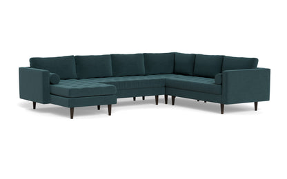 Ladybird 133" Corner Sectional with Left Chaise - Elliot Teal