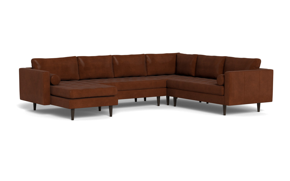 Ladybird 133" Leather Corner Sectionals w. Left Chaise - Ever-Last Leverage