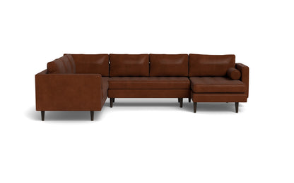 Ladybird 133" Leather Corner Sectionals w. Right Chaise - Ever-Last Leverage