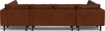 Ladybird 134" Leather U Sectional - Ever-Last Leverage