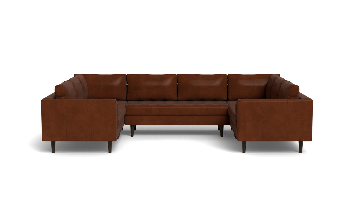 Ladybird 134" Leather U Sectional - Ever-Last Leverage