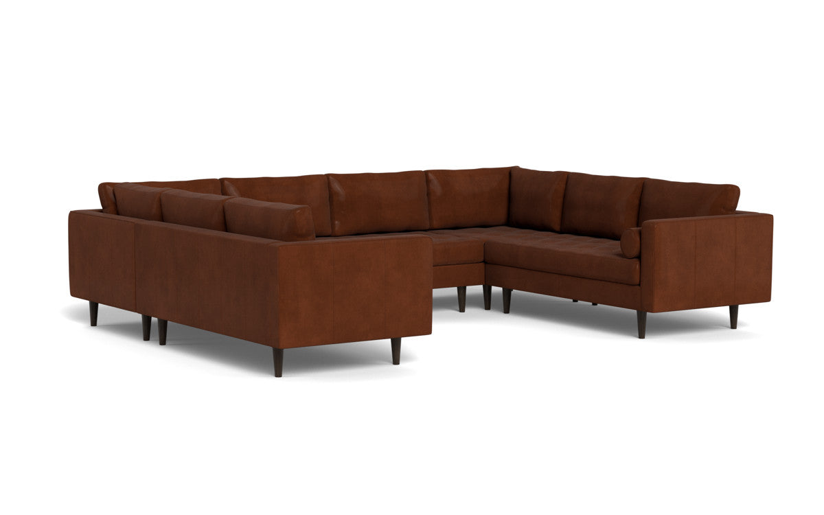 Ladybird 134" Leather U Sectional - Ever-Last Leverage