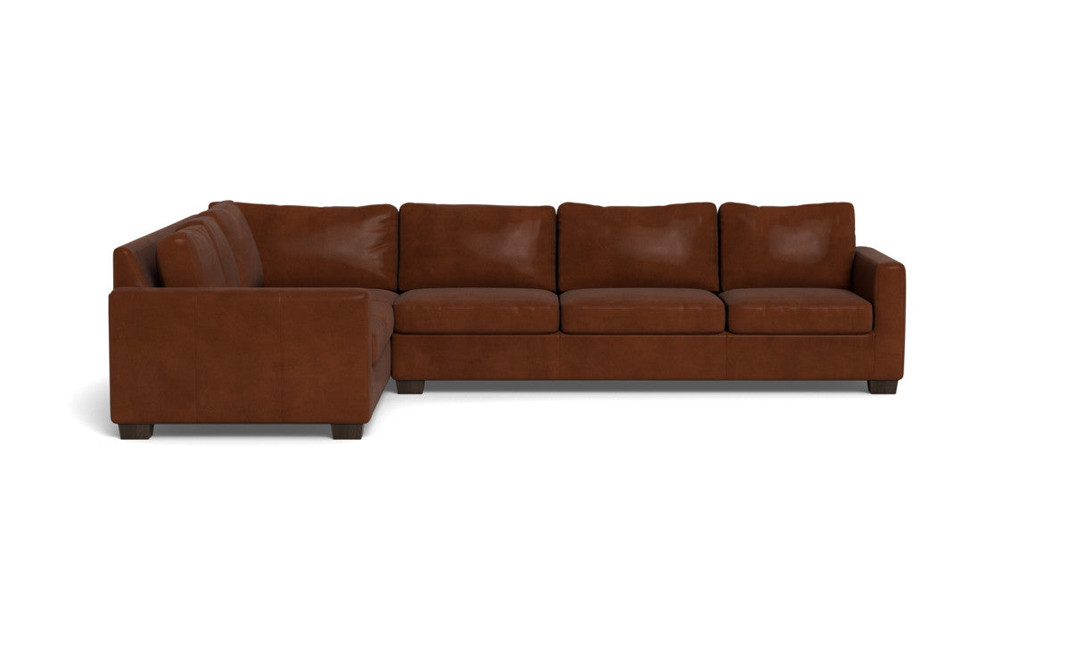 Track 121" Leather Right Corner Sleeper Sectional - Ever-Last Leverage