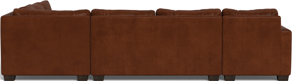 Track 141" Leather Corner Sectionals W. Full Sleeper & Left Chaise - Ever-Last Leverage