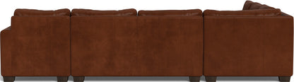 Track 141" Leather Corner Sectionals W. Full Sleeper & Right Chaise