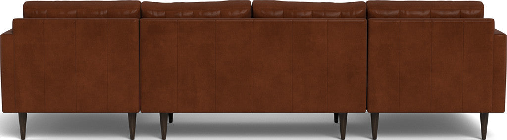 Wallace 126" Leather Double Chaise U Sectional - Ever-Last Leverage