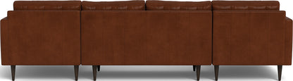 Wallace 126" Leather Double Chaise U Sectional - Ever-Last Leverage