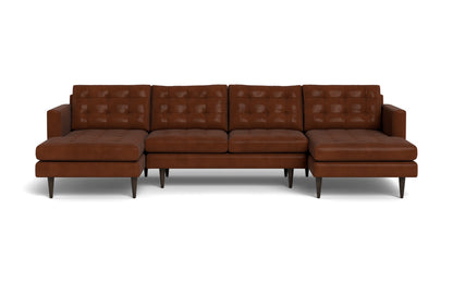 Wallace 126" Leather Double Chaise U Sectional - Ever-Last Leverage