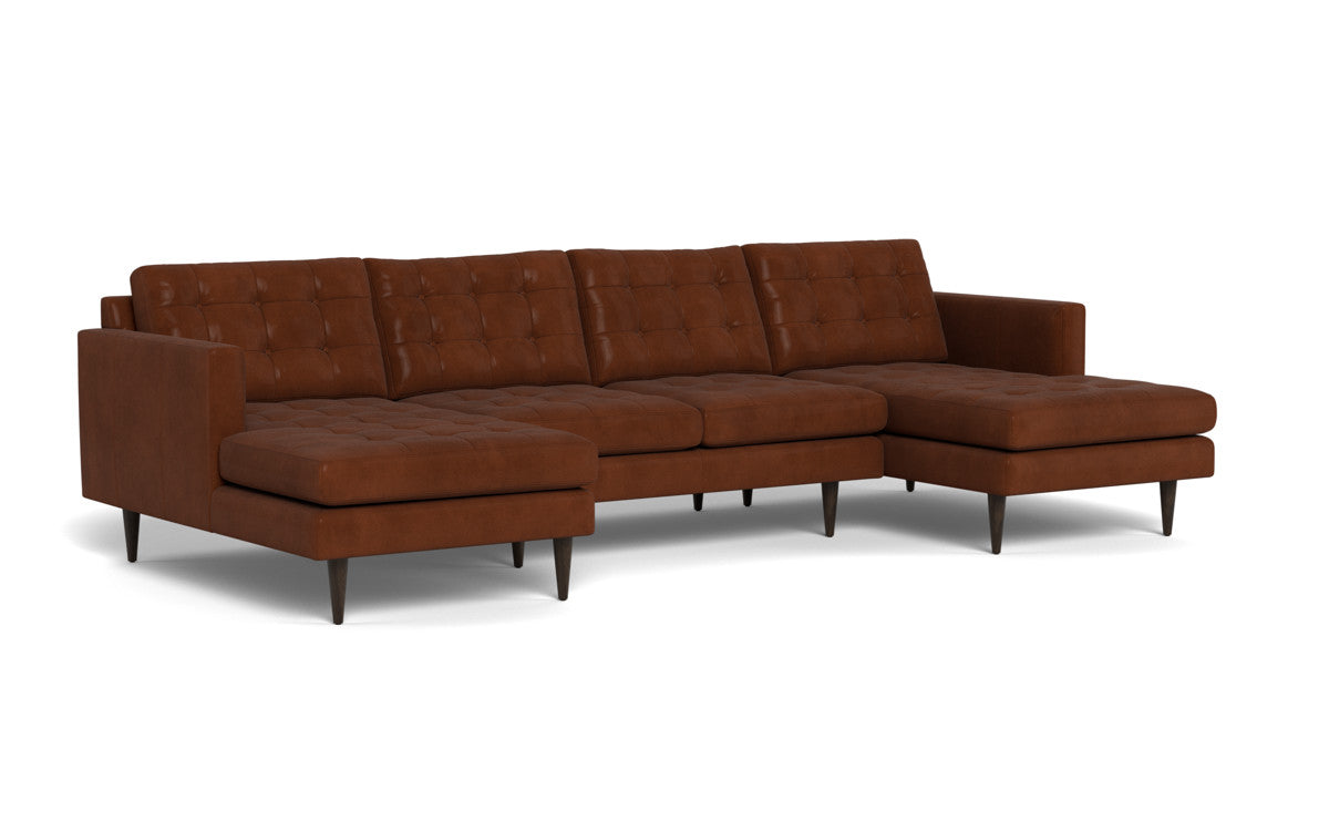 Wallace 126" Leather Double Chaise U Sectional - Ever-Last Leverage