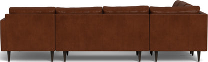 Wallace 131" Leather Untufted Corner Sectionals w. Right Chaise - Ever-Last Leverage