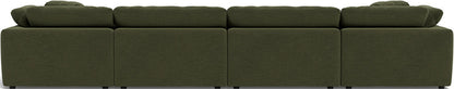 Fluffy 4 Piece Sectional W/Double Otto - Elliot Avocado