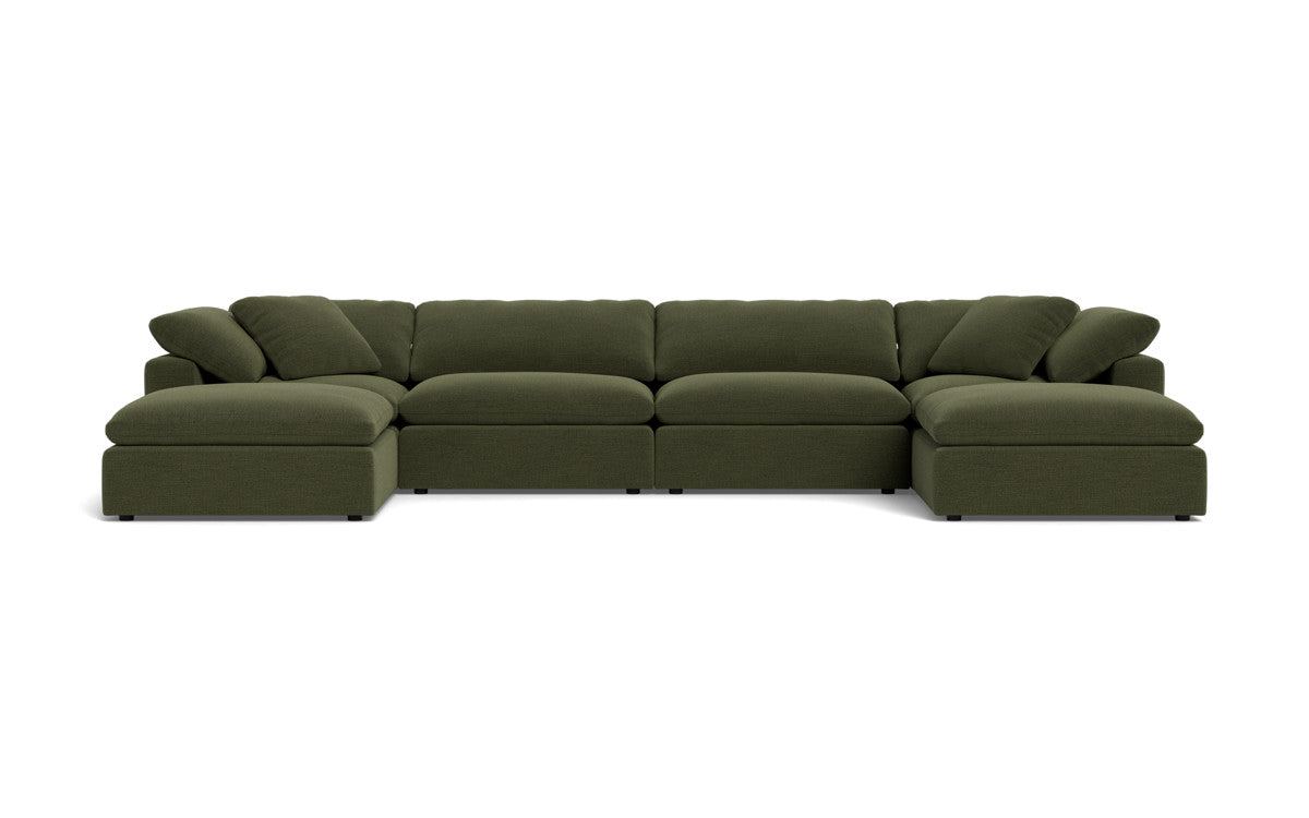 Fluffy 4 Piece Sectional W/Double Otto - Elliot Avocado