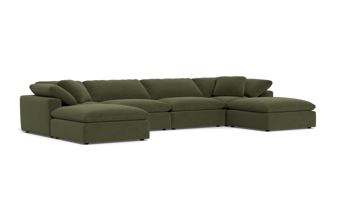 Fluffy 4 Piece Sectional W/Double Otto - Elliot Avocado