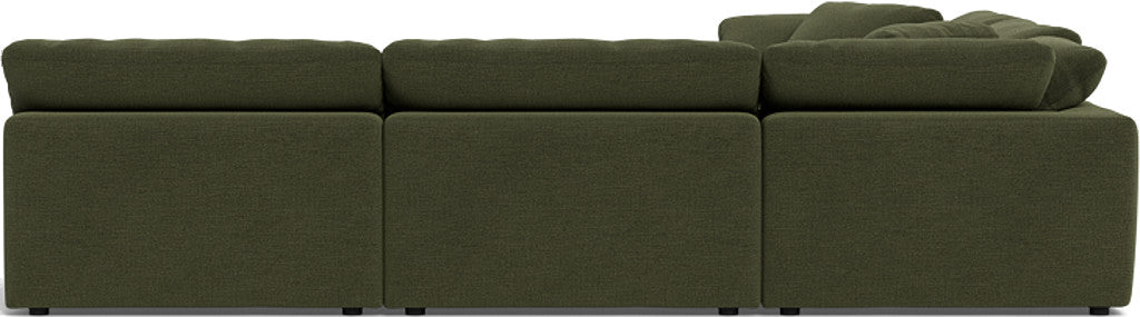 Fluffy 5 Piece Sectional W/Ottoman - Elliot Avocado