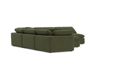 Fluffy 5 Piece Sectional W/Ottoman - Elliot Avocado