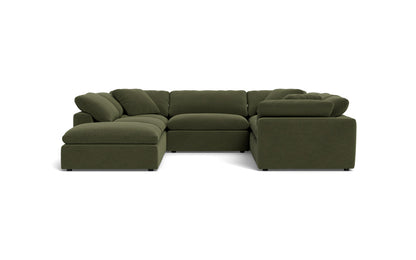 Fluffy 6 Piece Sectional W/Ottoman - Elliot Avocado