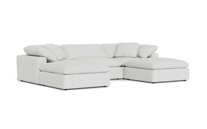 Fluffy 3 Piece Sofa W/Double Ottoman - Elliot Dove