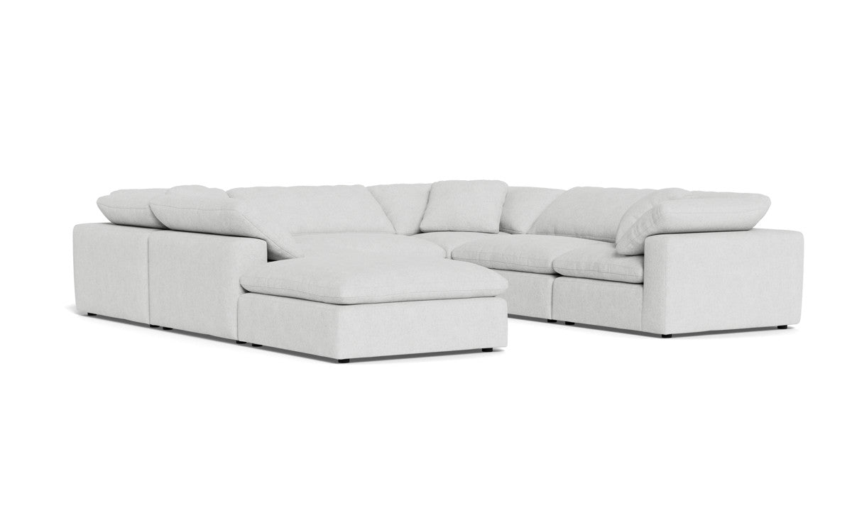 Fluffy 6 Piece Sectional W/Ottoman - Elliot Dove