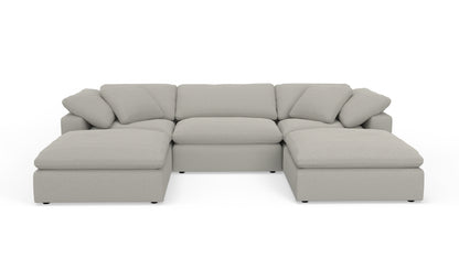 Fluffy 133.5" 3 Piece Sofa W/Double Ottoman - Bloke Cotton